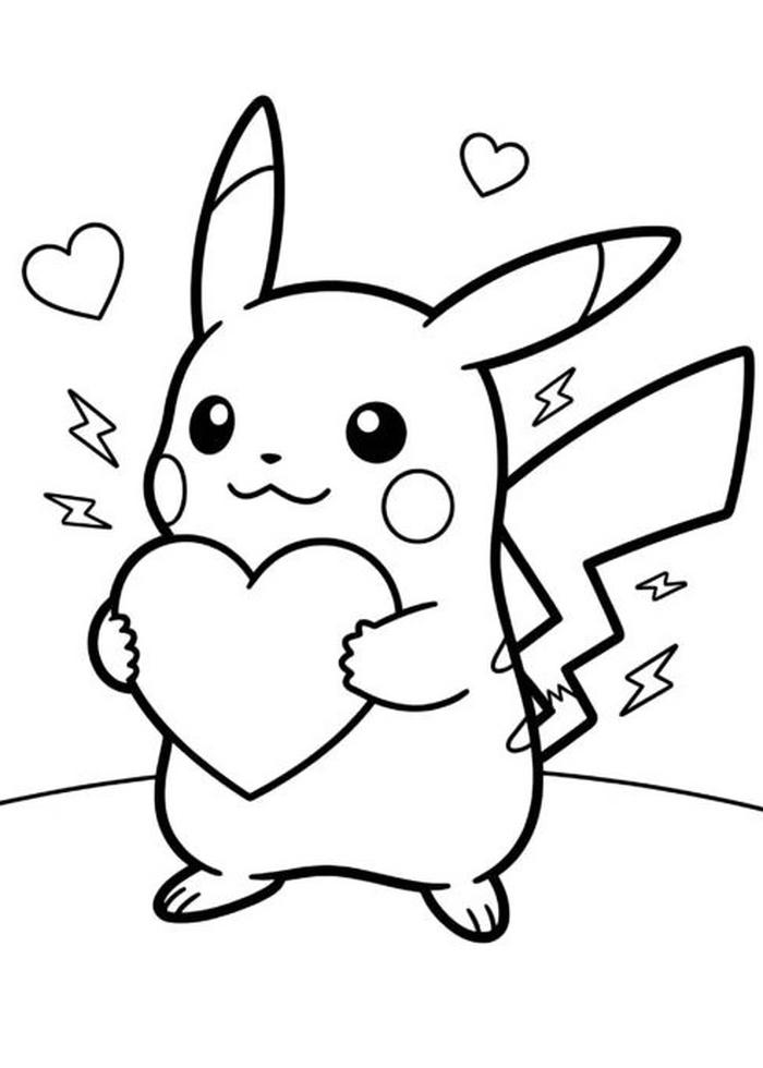 hình tranh tô màu pokemon dáng đứng dễ thương