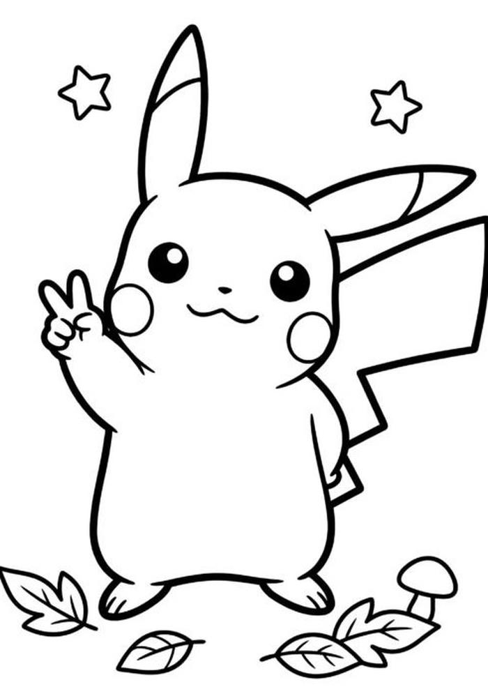 hình tranh tô màu pokemon đơn giản