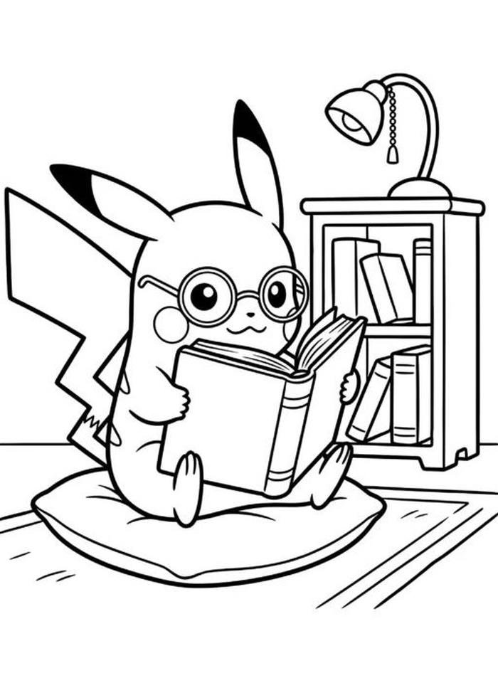 hình tranh tô màu pokemon tai nhọn đáng yêu