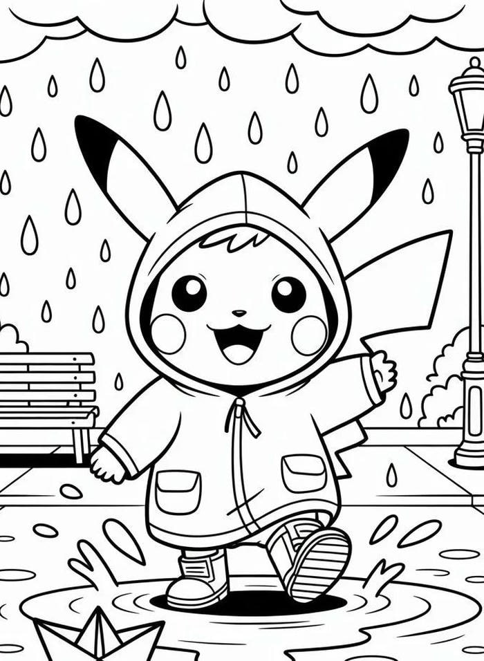 hình tranh tô màu pokemon tạo hình chibi