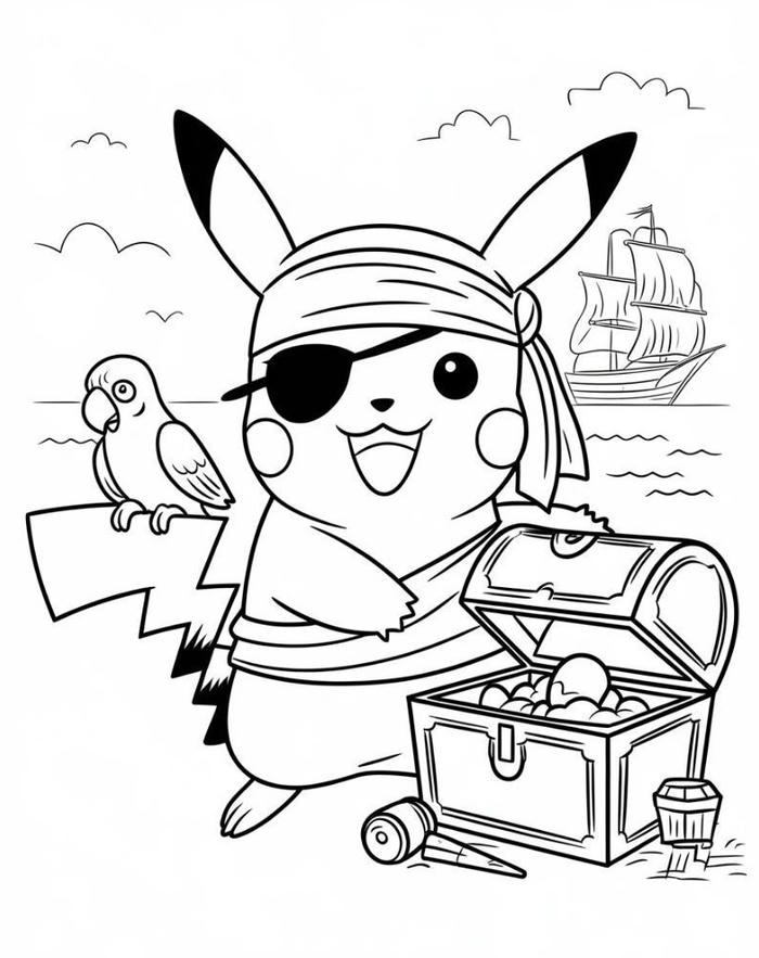 hình tranh tô màu pokemon vui nhộn