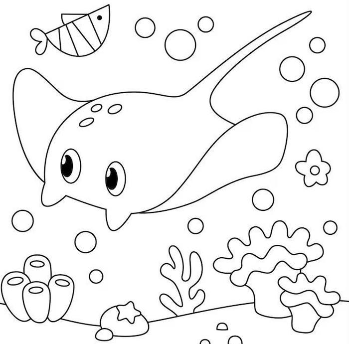 tô màu cá đuối hình lục giác