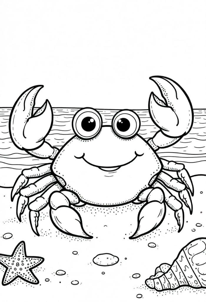 tô màu con cua biển có đôi càng to