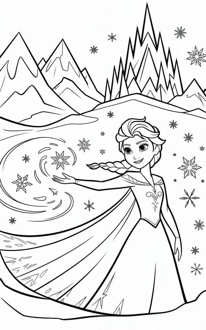 tô màu công chúa elsa mùa đông