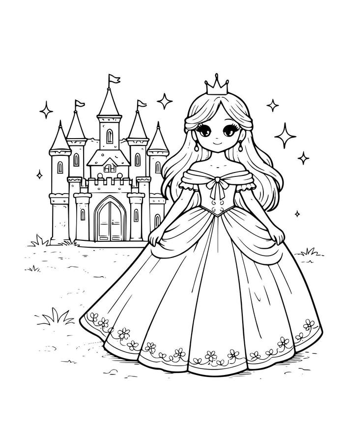 tô màu công chúa trong truyện cổ tích