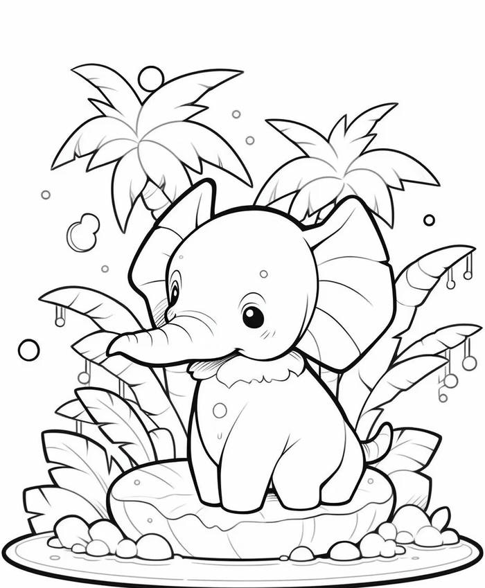 tô màu động vật rừng thân thiện