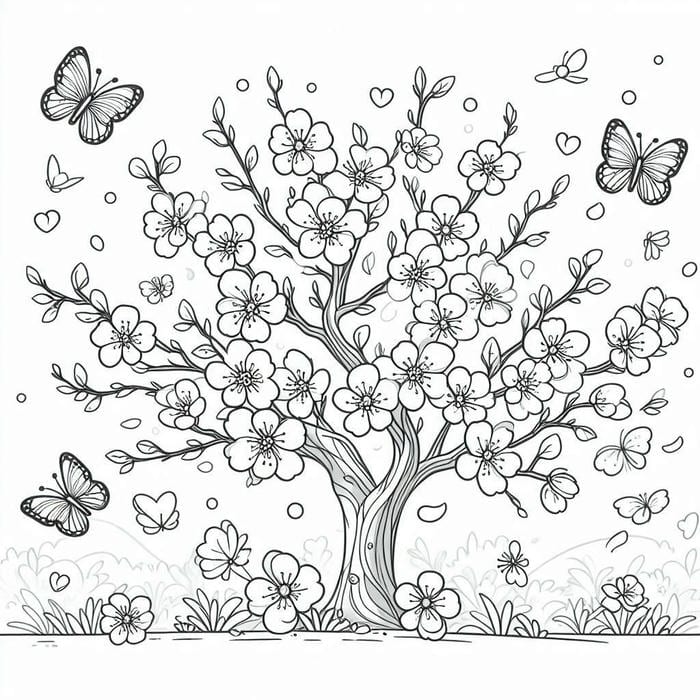 tô màu hoa xuân đầy màu sắc đẹp