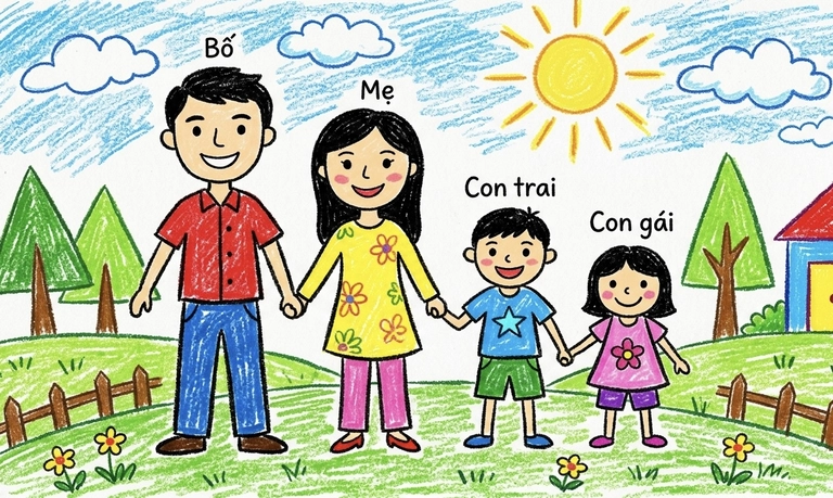 tranh chủ đề tình cảm gia đình đẹp nhất