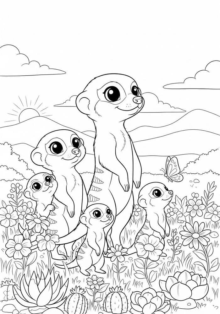 tranh tô gia đình nhà chồn đất