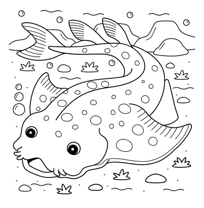 tranh tô màu cá có nhiều đốm