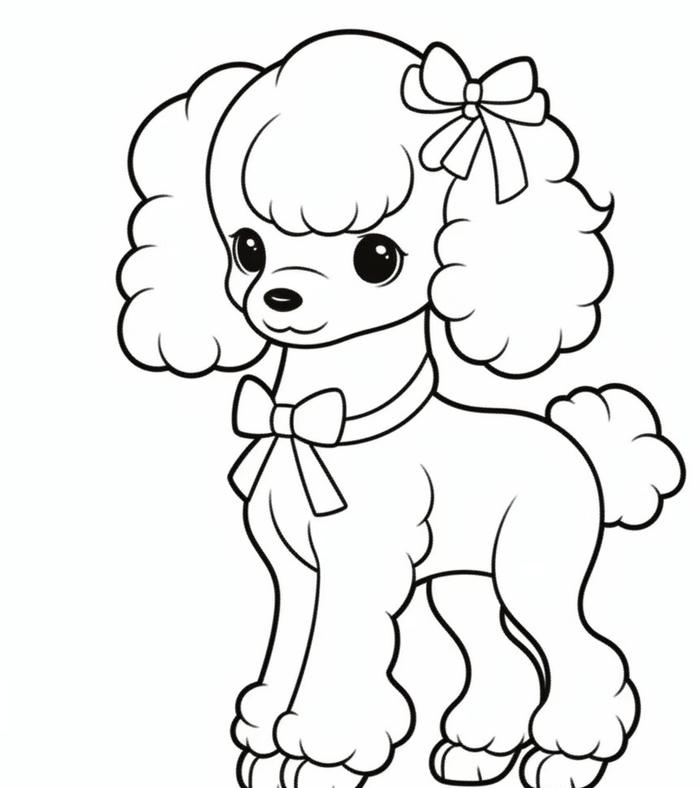 tranh tô màu chó có bộ lông xù