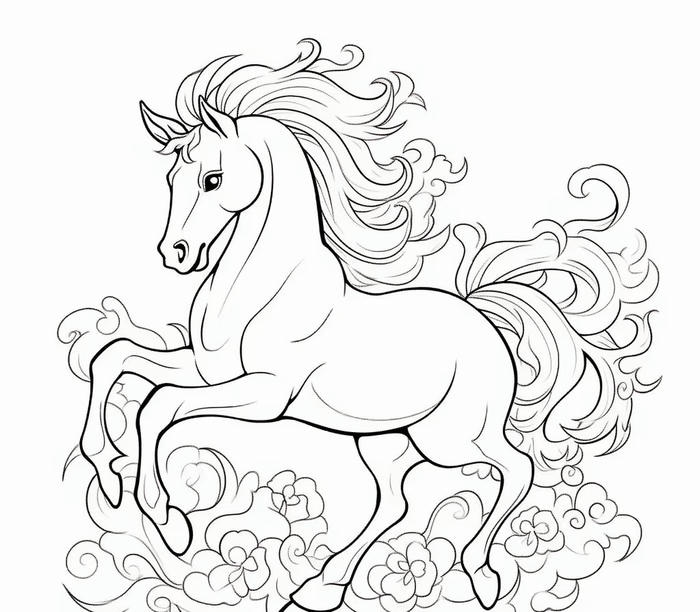 tranh tô màu chú ngựa kiêu sang