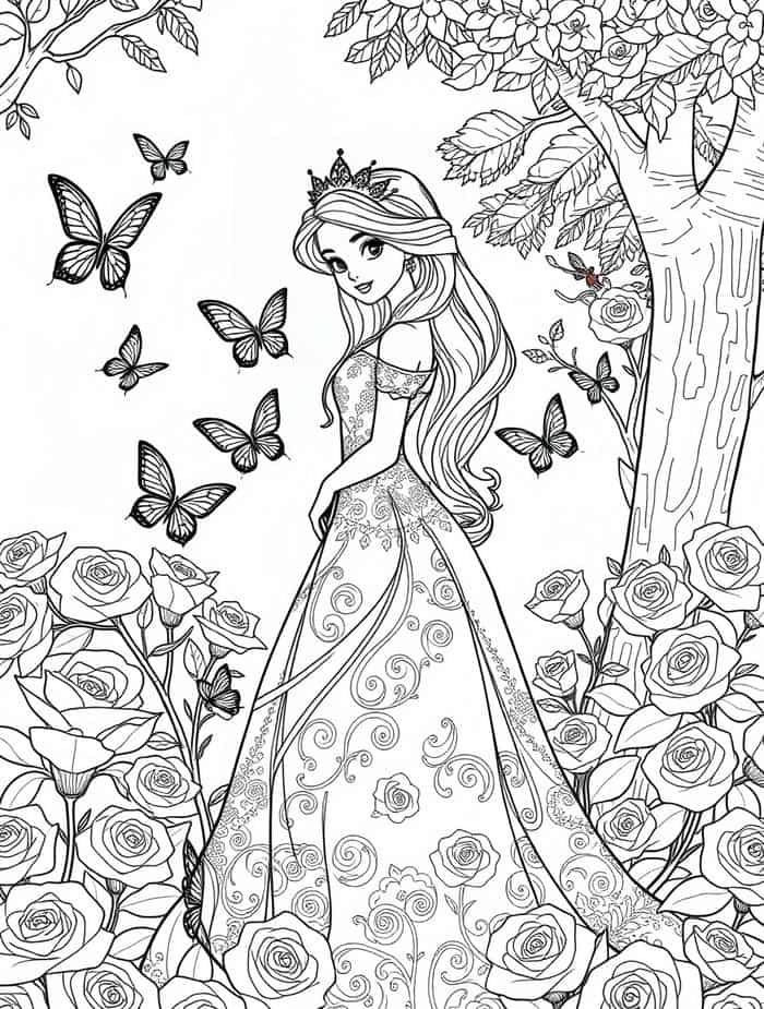 tranh tô màu công chúa trong rừng