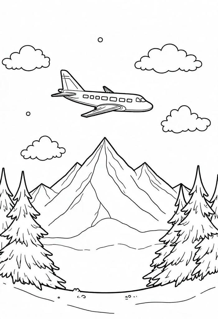 tranh tô màu máy bay cho lớp học