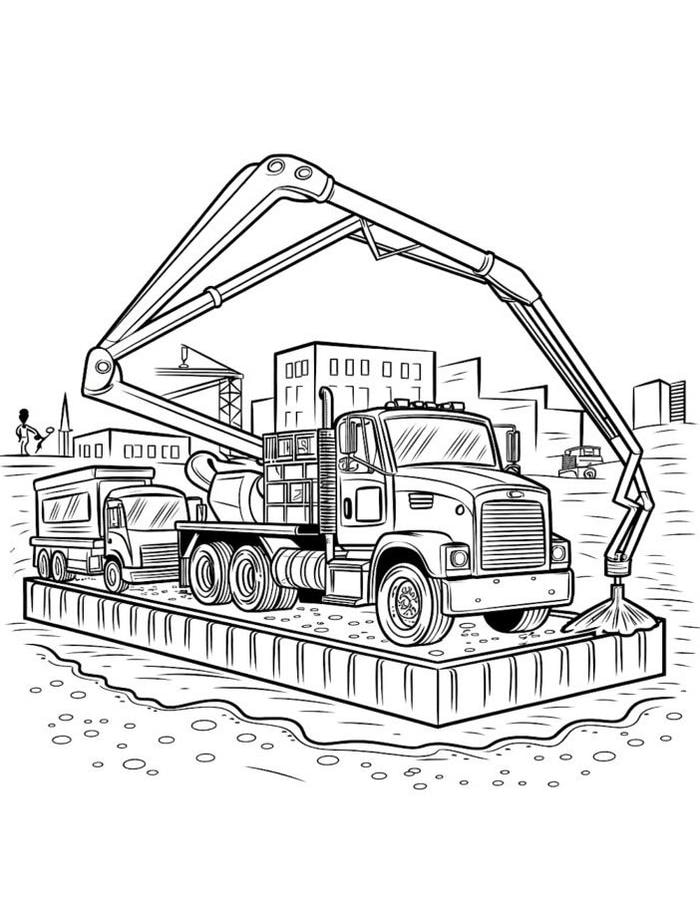 tranh tô màu máy móc xây dựng chuyên dụng