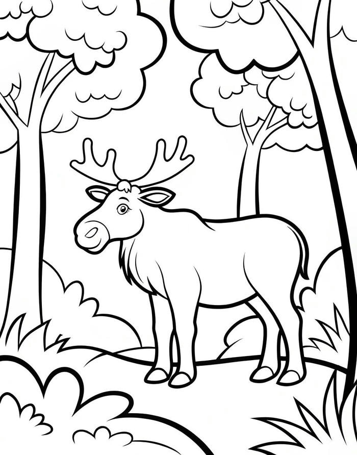 tranh tô màu nai sừng tấm