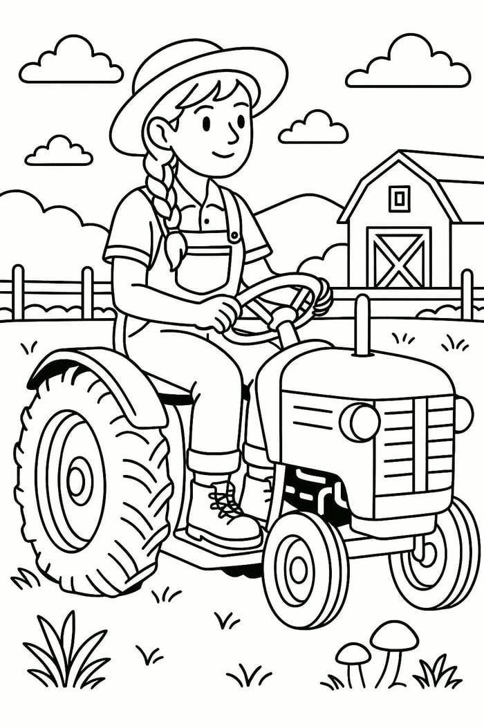 tranh tô màu nghề nông ở làng quê