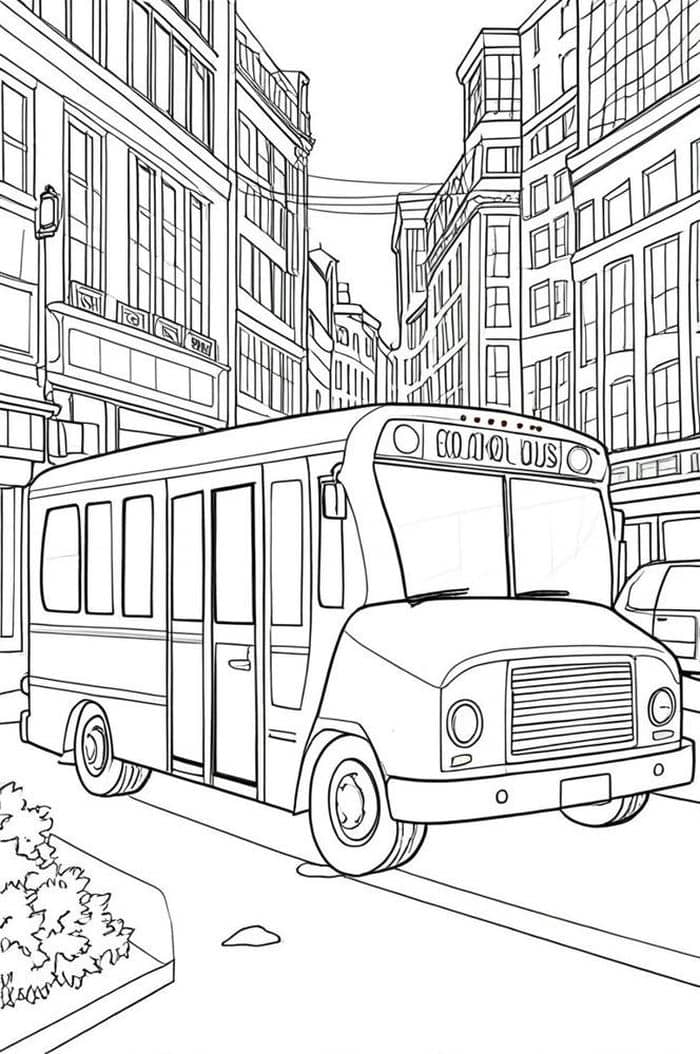 tranh tô màu ô tô đón khách