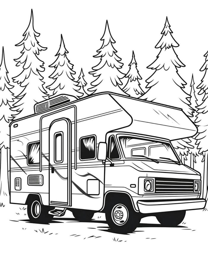 tranh tô màu ô tô du lịch