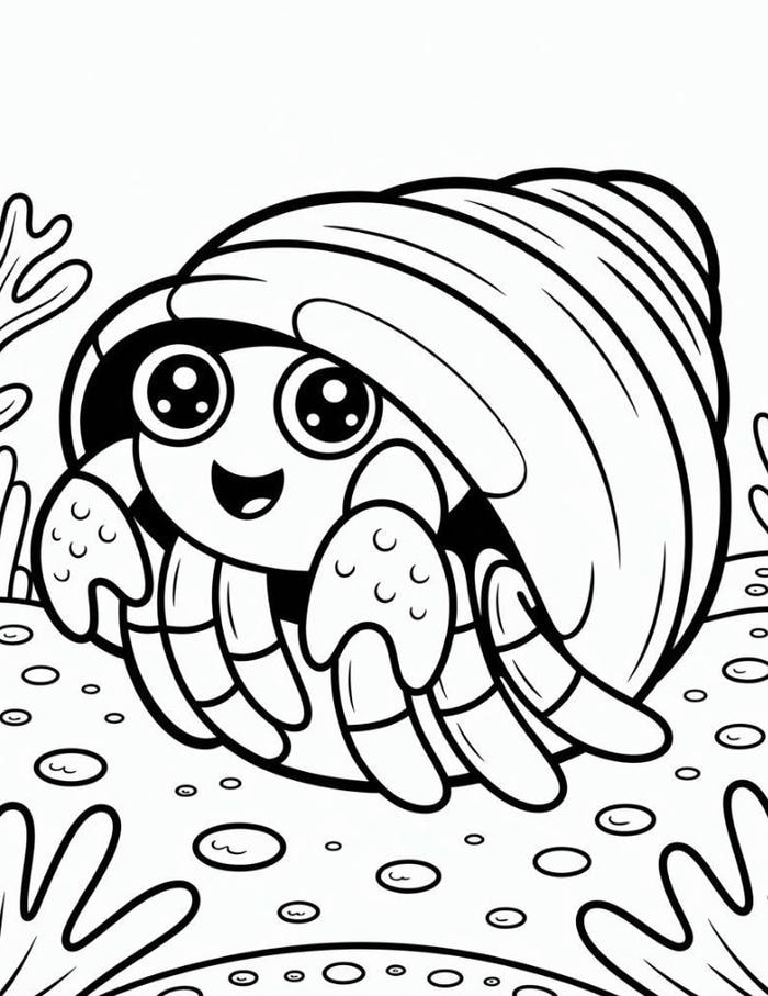 tranh tô màu ốc mượn hồn mang vỏ