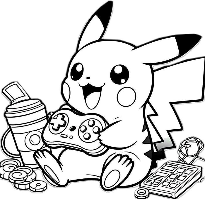 tranh tô màu pokemon má phúng phính