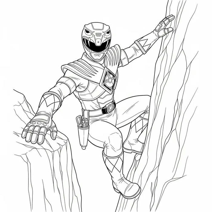 tranh tô màu siêu nhân bám trên vách núi