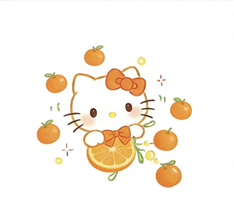 Ảnh Hello Kitty chibi dễ thương phong cách hoạt hình đáng yêu