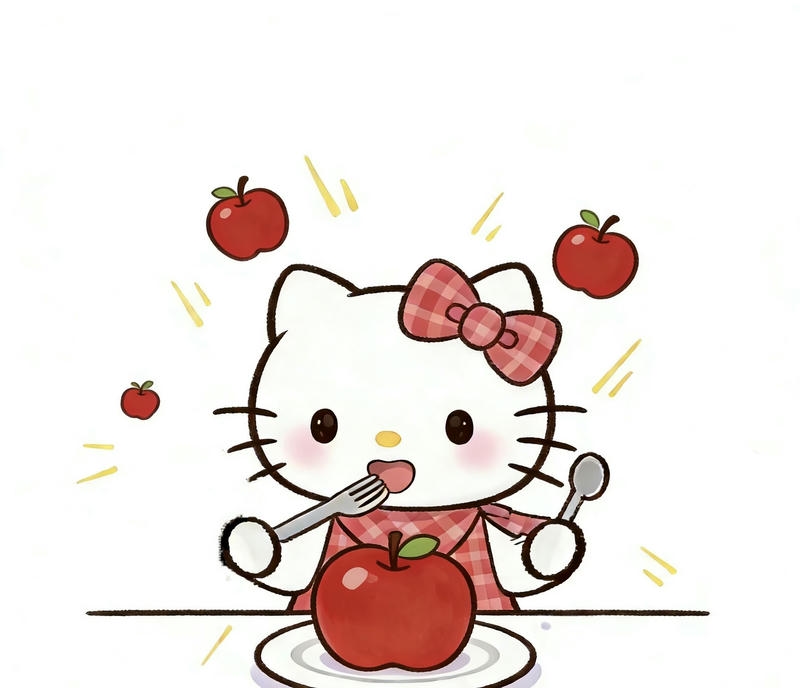 Ảnh Hello Kitty nhỏ xinh phong cách chibi dễ thương đáng yêu