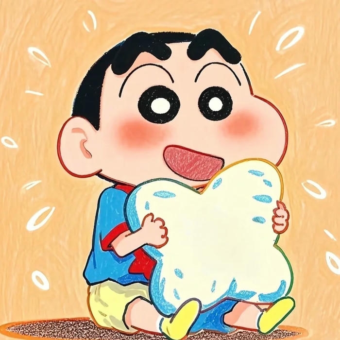 Ảnh Shin cute ôm gối ngủ ngon lành dễ thương