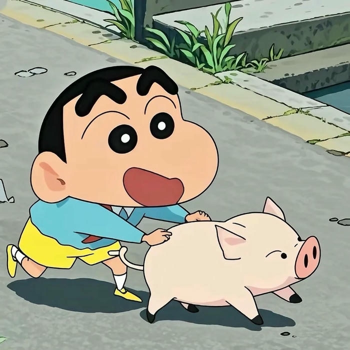 Ảnh avatar Shin cậu bé bút chì đẩy heo vui nhộn