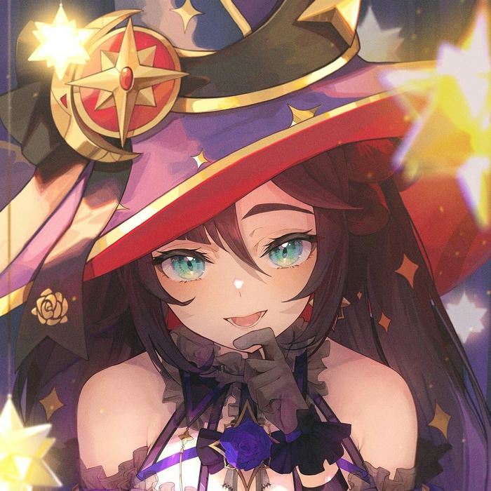 Ảnh avatar Tiktok đẹp anime nữ phù thủy đội mũ cầm gậy