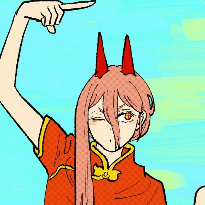 Ảnh avatar Tiktok đẹp anime nữ tóc cam tạo dáng tay