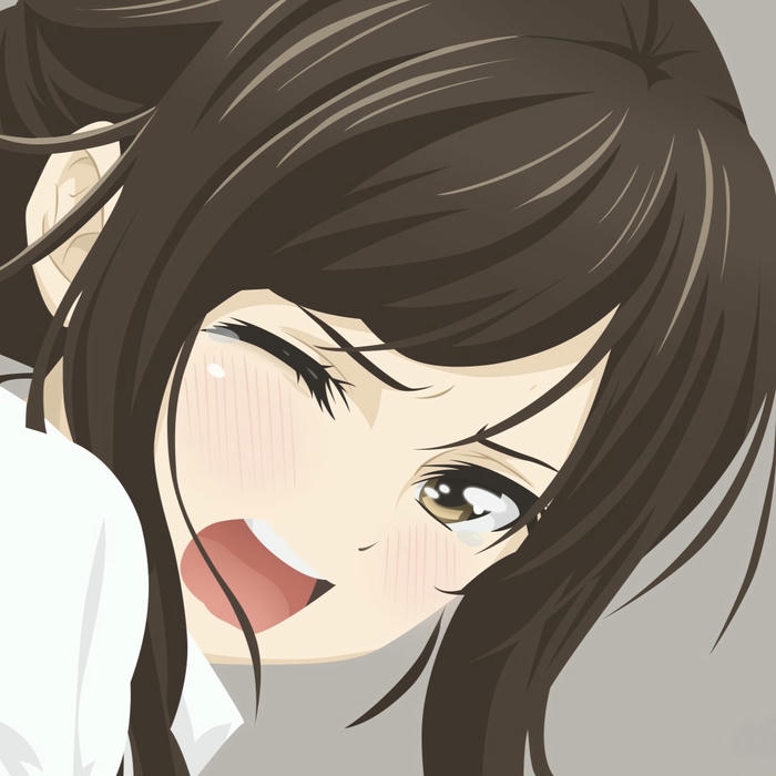 Ảnh avatar Tiktok đẹp anime nữ tóc nâu cười nháy mắt