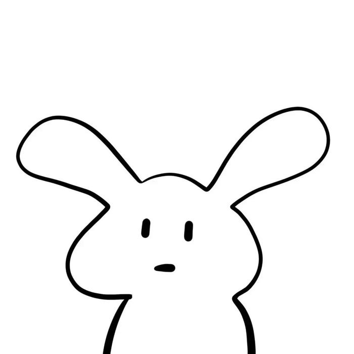 Ảnh avatar Tiktok đẹp hình vẽ nét đơn giản thỏ trắng