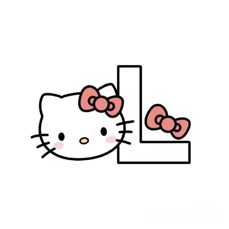 Ảnh avatar chữ L hello kitty đầu mèo đơn giản