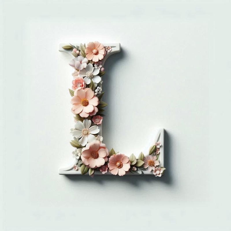 Ảnh avatar chữ L kết từ hoa hồng nhạt đẹp