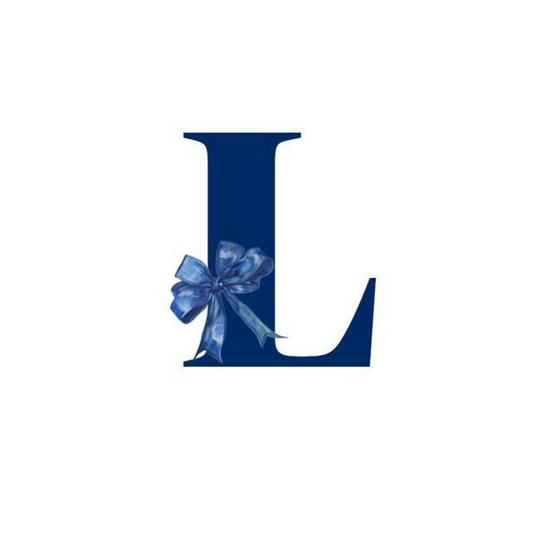Ảnh avatar chữ L xanh dương thắt nơ xanh đẹp