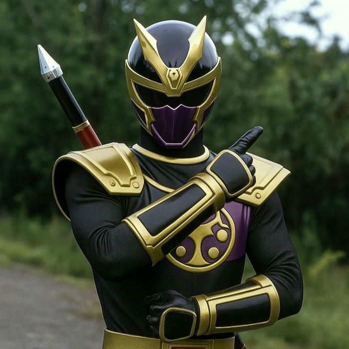 Ảnh avatar siêu nhân đen trang phục ninja cầm kiếm