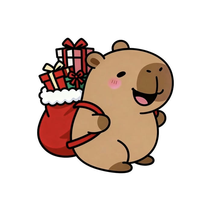 Ảnh capybara chibi cười tươi rói