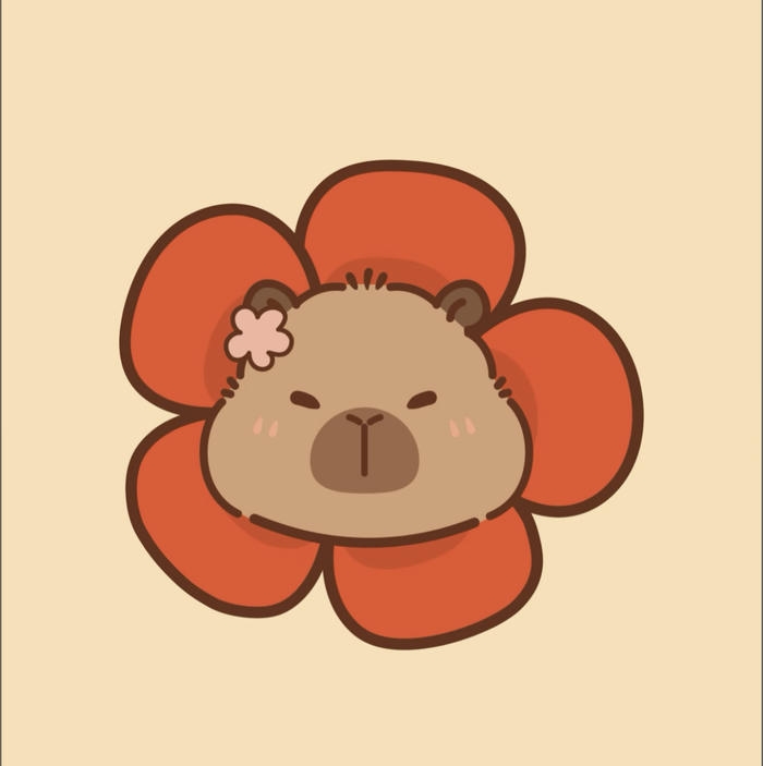 Ảnh capybara chibi đáng yêu ngủ trưa