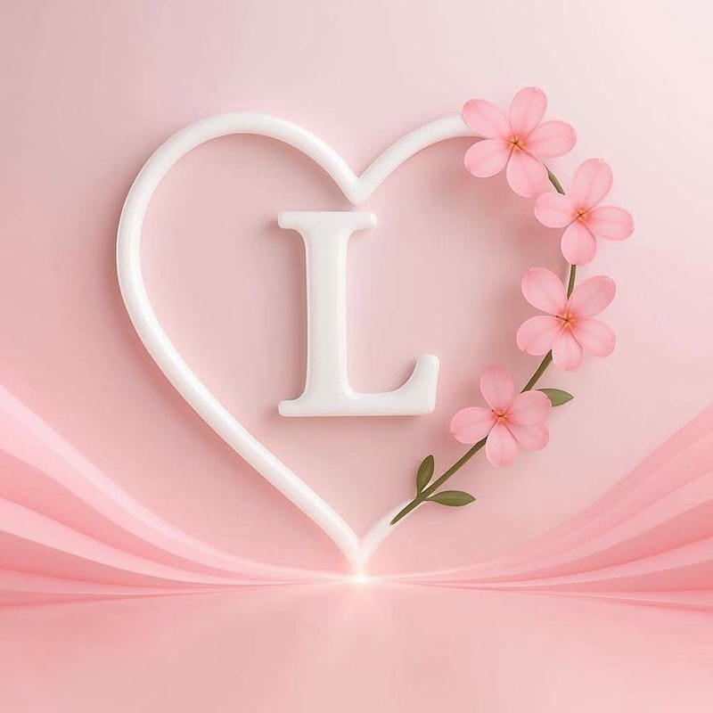 Ảnh chữ l cute nền hồng nhạt