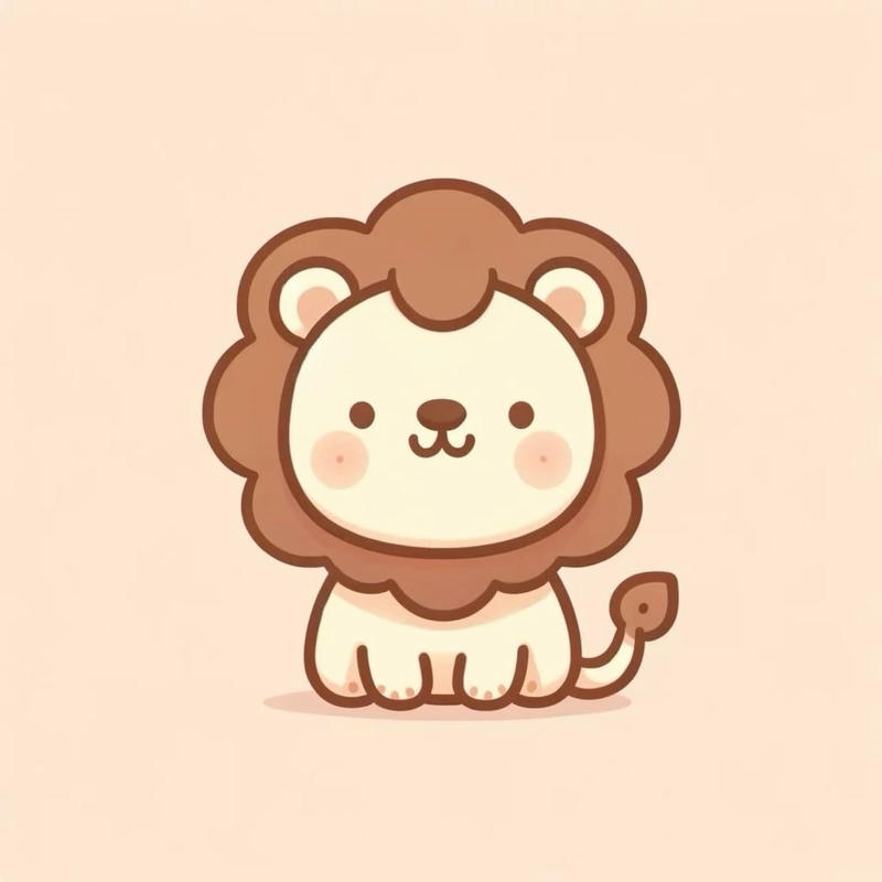 Ảnh động vật chibi con sư tử