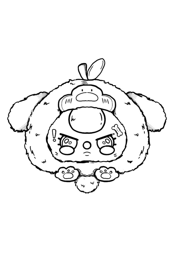 Ảnh tô màu baby three con vịt cute