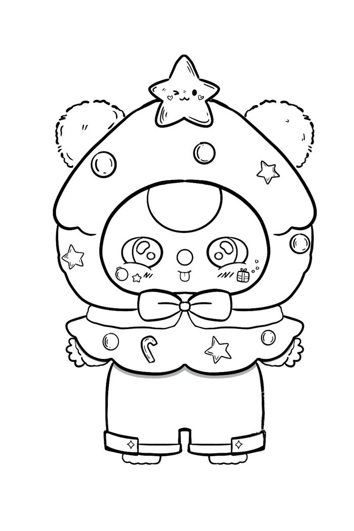 Ảnh tô màu baby three cute