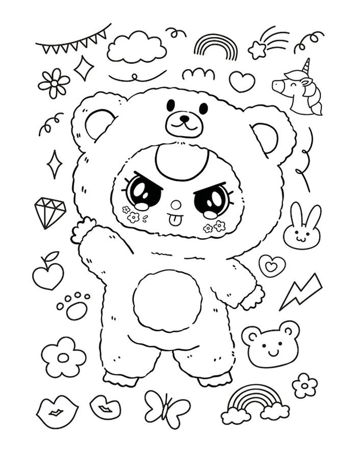 Ảnh tô màu baby three hoạt hình