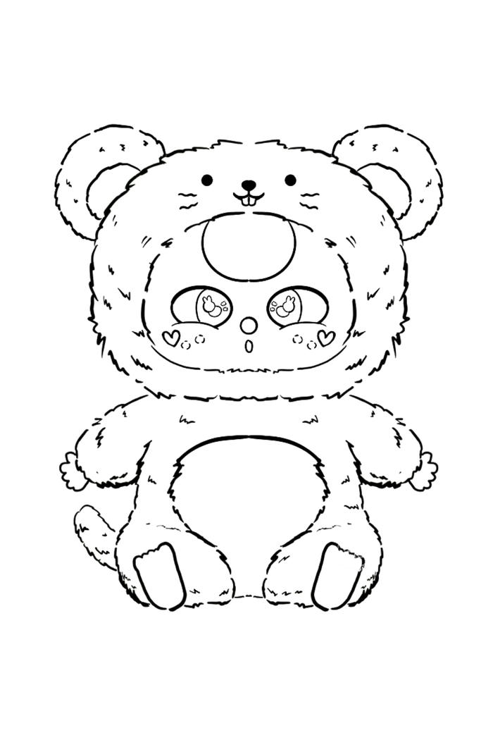 Ảnh tô màu baby three mắt nước