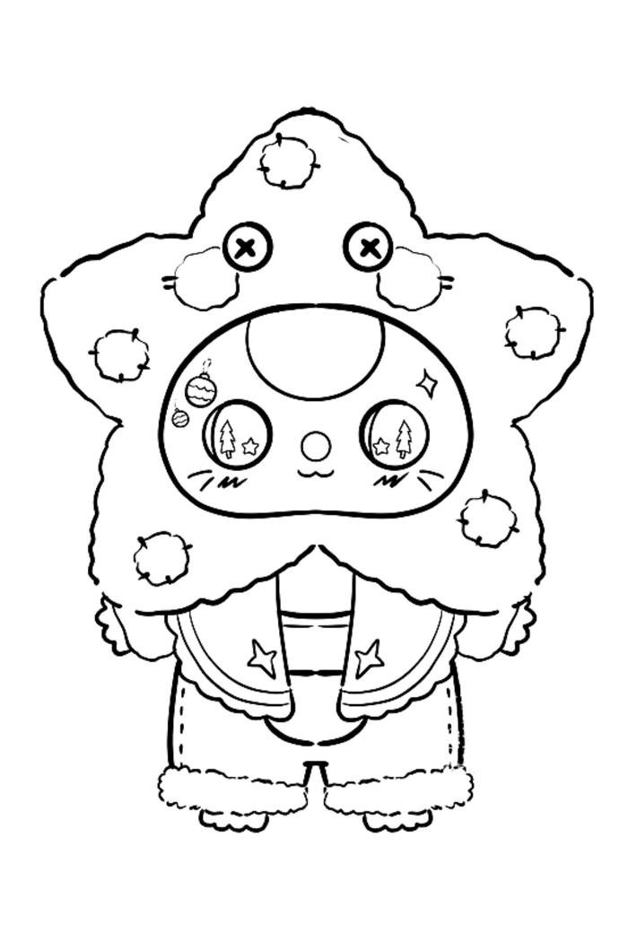 Ảnh tô màu baby three ngôi sao