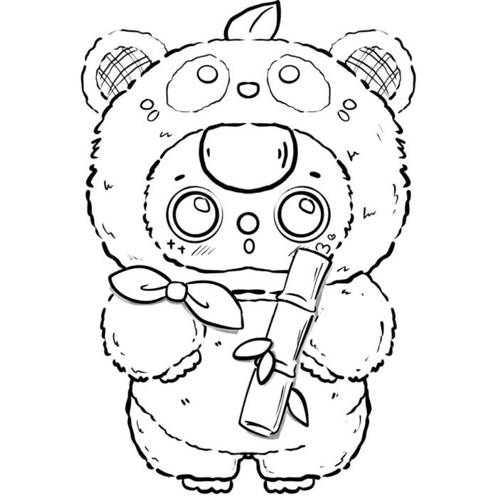 Ảnh tô màu baby three siêu đáng yêu