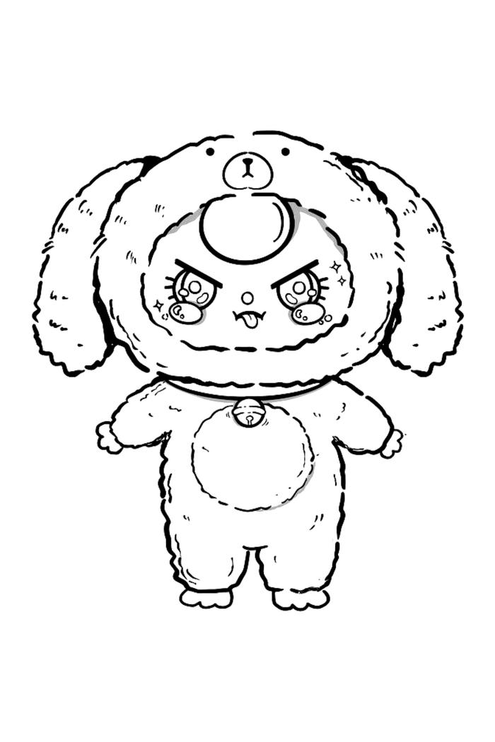 Ảnh tô màu baby three tai thỏ