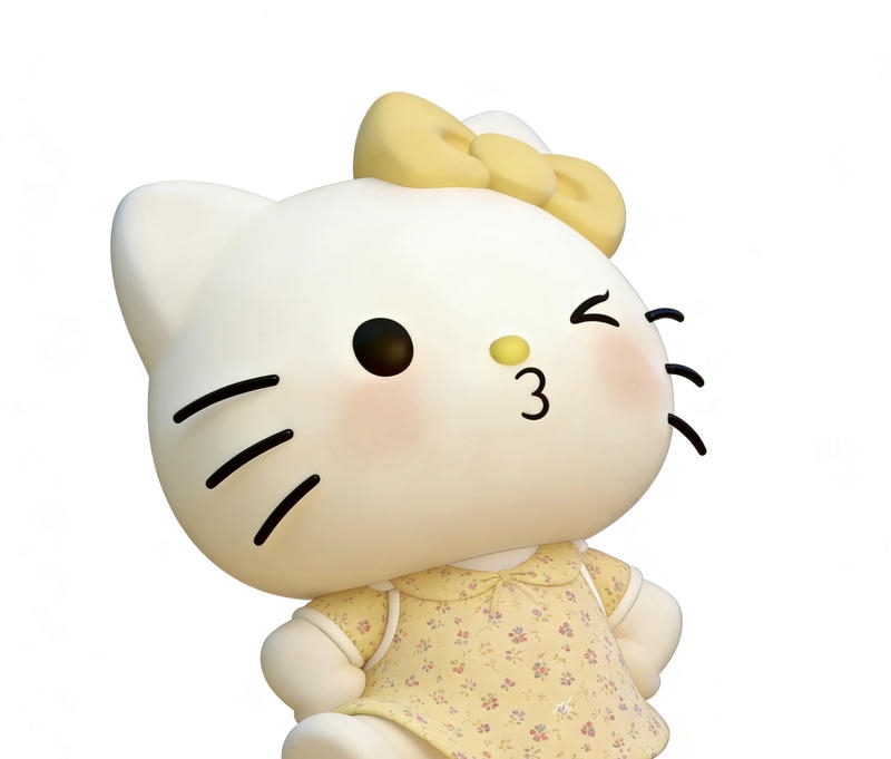 Ảnh vẽ mèo Hello Kitty phong cách chibi đáng yêu cho avatar